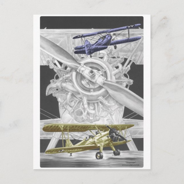 Carte Postale Stearman Biplane (Devant)