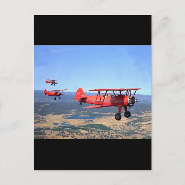 Carte Postale Stearman, PT-17, 1943_Aviation classique (Devant)