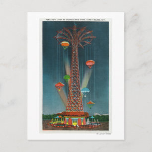 Carte Postale Steeplechase Park Parachute Vue de la nuit