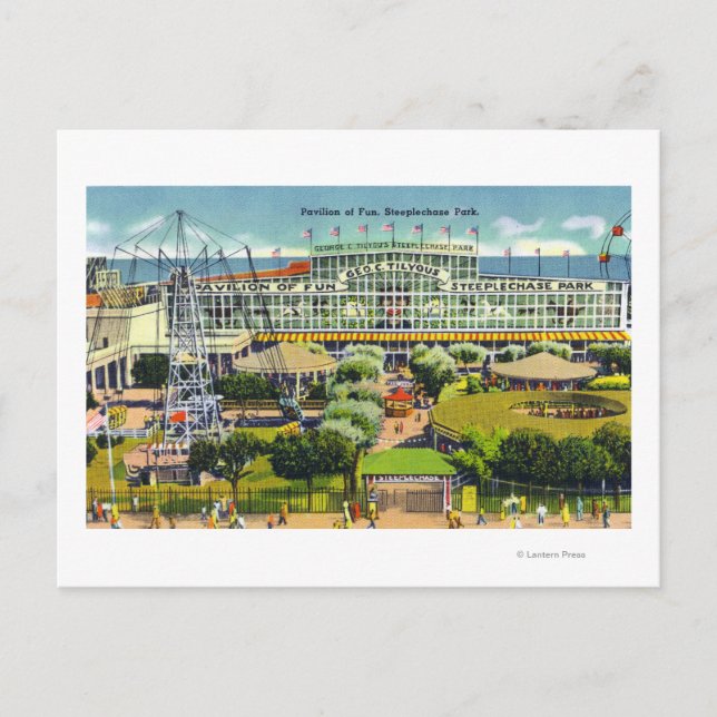 Carte Postale Steeplechase Park Vue du Pavillon de l'Amusement (Devant)