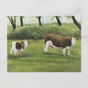 Carte postale Steer and Calf Art