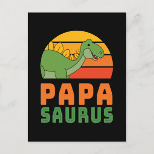 Carte Postale Stégosaure Papasaurus Fête des Pères Dinosaure