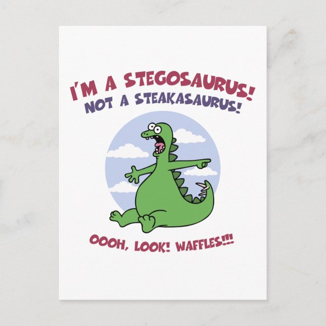 Carte Postale Stegosaurus - gaufres (Devant)