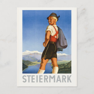 Carte Postale Steiermark Autriche Poster vintage 1948