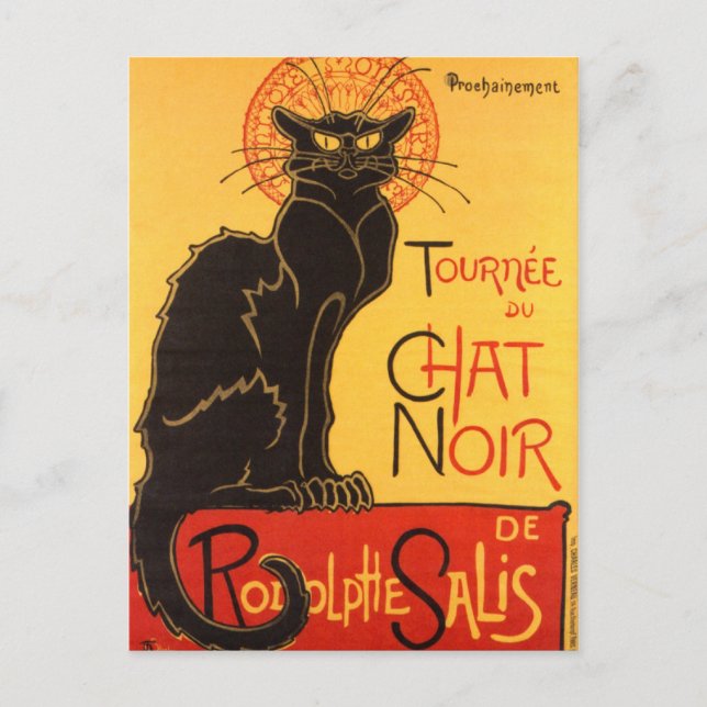 Carte Postale Steinlen : Chat Noir (Devant)