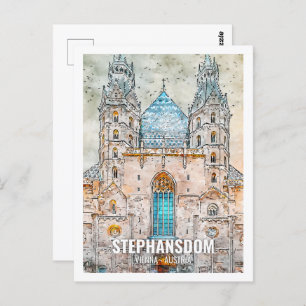 Carte Postale Stephansdom Vienne Autriche Lieu de voyage Aquarel