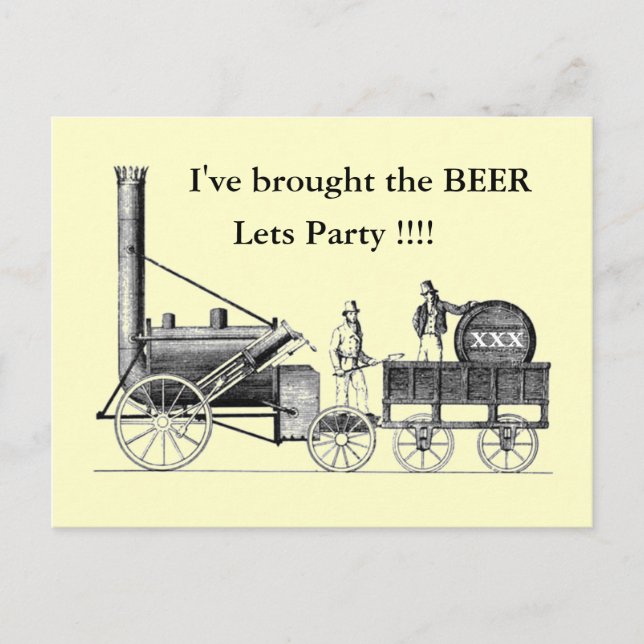 Carte Postale stephensons_rocket, j'ai apporté la BEER (Devant)