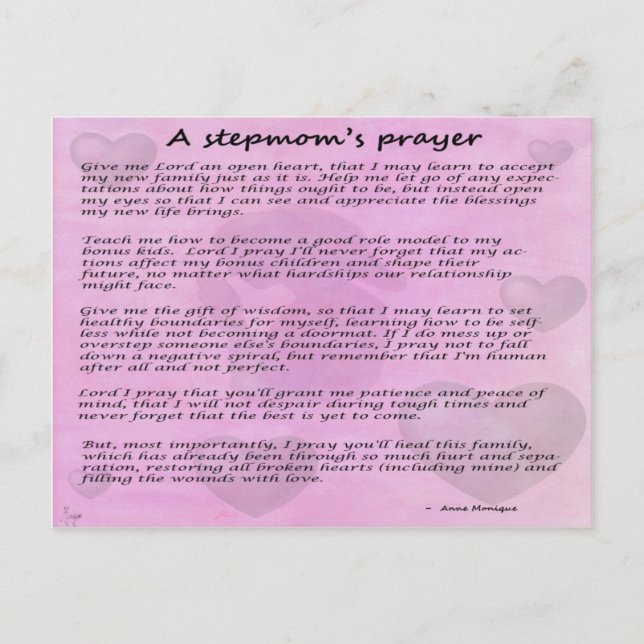 Carte Postale Stepmom's prayer version 2 (Devant)