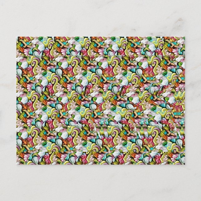Carte Postale Stéréogramme de requin caché 3D Magic Eye - Sans e (Devant)
