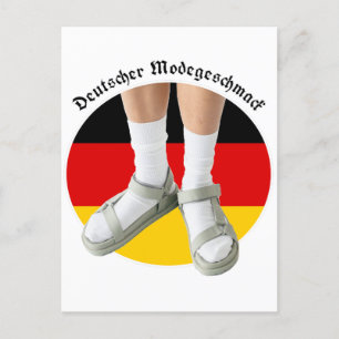 Carte Postale Stéréotypes de German Fashion Taste White Sock San