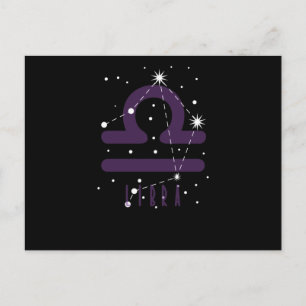 Carte Postale Sternzeichen Waage "Libra"