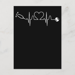 Carte Postale Stethoscope EKG Heartbeat Nurse Heart Hospital