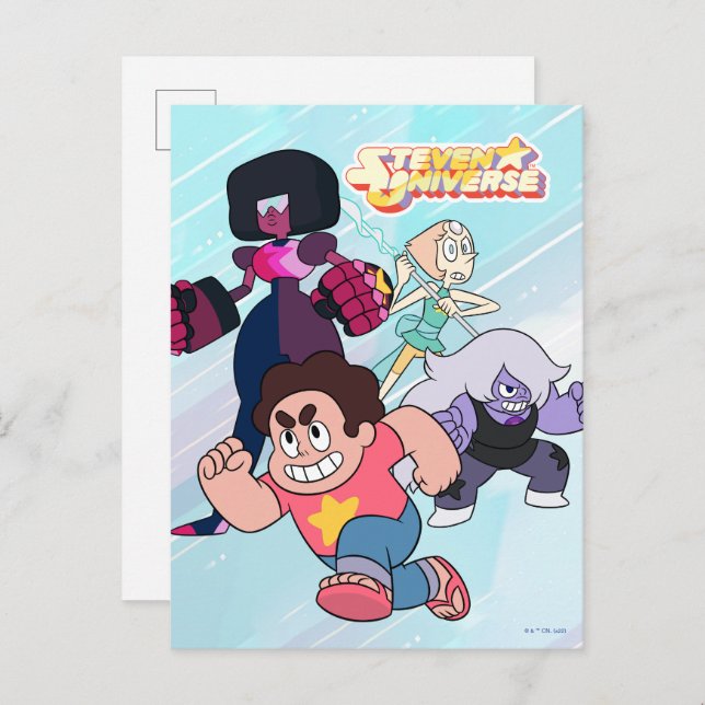 Carte Postale Steven Universe | Crystal Gem Group Action (Devant / Derrière)