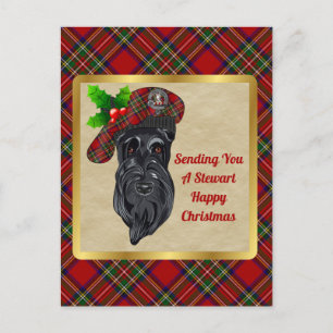 Carte Postale Stewart Clan Badge & Tartan Christmas