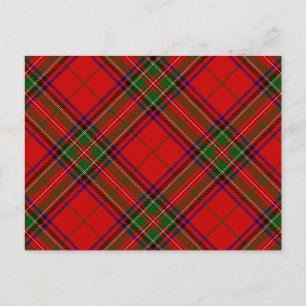 Carte Postale Stewart / Stuart tartan rouge vert plaid