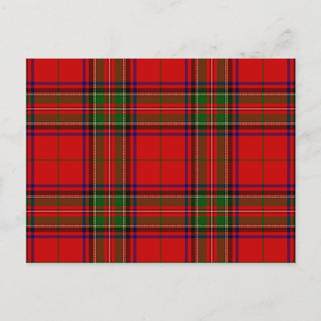 Carte Postale Stewart / Stuart tartan rouge vert plaid (Devant)