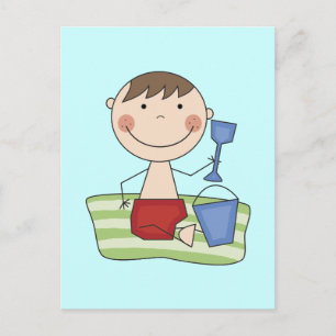 Carte Postale Stick Boy at Beach Tshirts et cadeaux