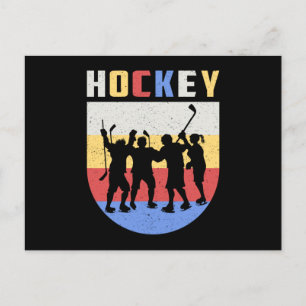 Carte Postale Stick du joueur de hockey sur glace équipe Puck Re