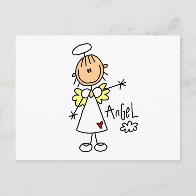 Carte Postale Stick Figure Angel T-shirts et cadeaux (Devant)