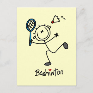 Carte Postale Stick Figure Badminton T-shirts and Gifts