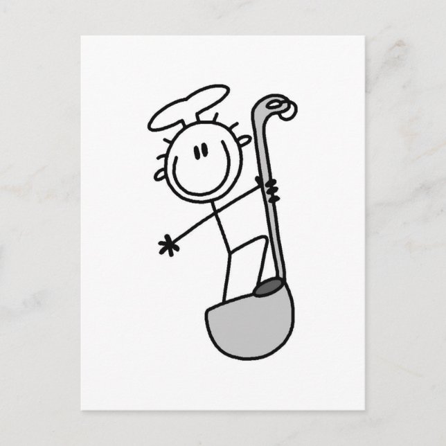 Carte Postale Stick Figure Chef avec Ladle (Devant)