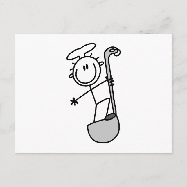 Carte Postale Stick Figure Chef Avec Lame (Devant)