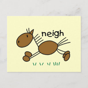 Carte Postale Stick Figure Cheval T-shirts et cadeaux