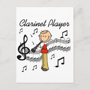 Carte Postale Stick Figure Clarinet Lecteur Tshirts et cadeaux