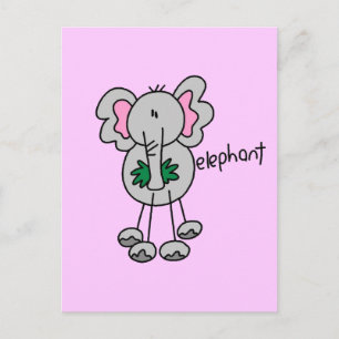 Carte Postale Stick Figure Elephant Tshirts et cadeaux