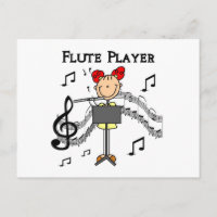Stick Figure Girl Flute Player Tshirts et cadeaux