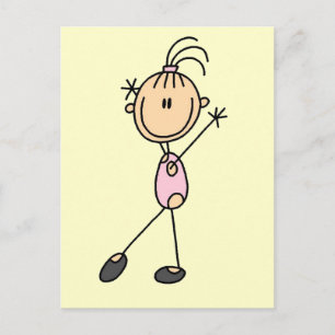 Carte Postale Stick Figure Girl Gymnast Tshirts et cadeaux