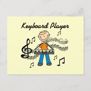 Carte Postale Stick Figure Homme Keyboard Player Cadeaux