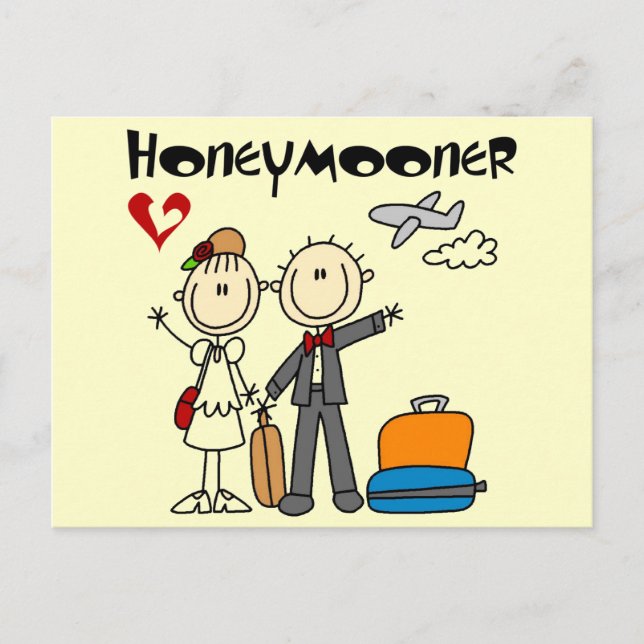 Carte Postale Stick Figure Honeymooner T-shirts et cadeaux (Devant)
