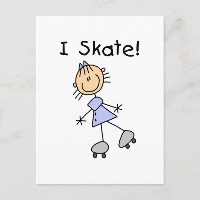Carte Postale Stick Figure I Tshirts et cadeaux de patinage (Devant)