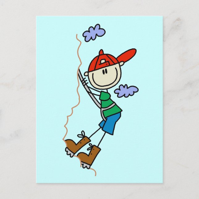 Carte Postale Stick Figure Mountain Escalade Tshirts et cadeaux (Devant)