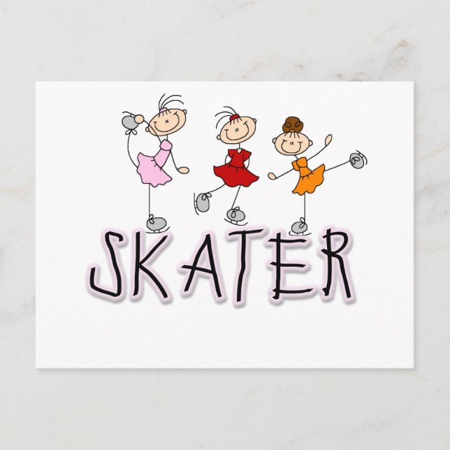 Carte Postale Stick Figure Skater Tshirts et cadeaux (Devant)