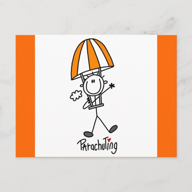 Carte Postale Stick Figure T-shirts et cadeaux de parachutisme (Devant)