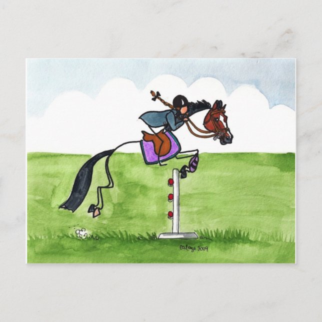 Carte Postale STICK HORSE Pony Showjumelage (Devant)