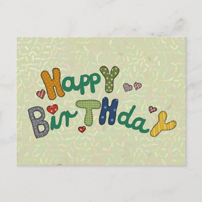 Carte Postale Stickbild Geburtstag (Devant)