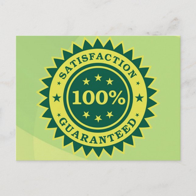 Carte Postale Sticker 100% Satisfaction Garantie (Devant)