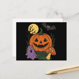 Carte Postale Sticker Halloween éffrayant