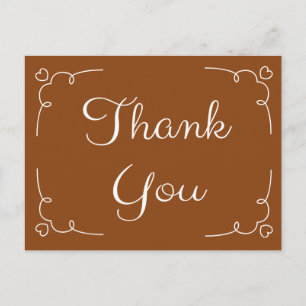 Carte Postale Stickers Merci Brown Et Coeurs Blancs Aimer