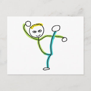 Carte Postale Stickman Kung Fu