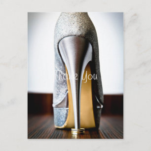 Carte Postale Stiletto Mariage Chaussure ajoutez votre Merci pho