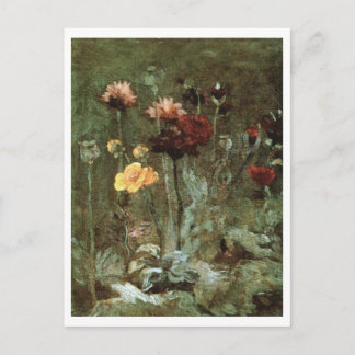 Carte Postale Still Life Scabiosa, Ranunculus, Van Gogh Art