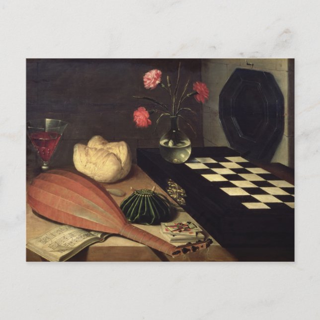 Carte Postale Still Life with Chess-board, 1630 (Devant)