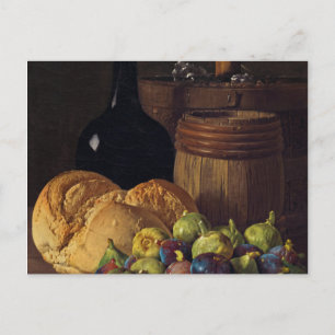 Carte Postale Still Life with Figs and Bread de Luis Melendez