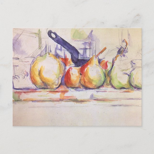Carte Postale Still Life with Saucepan par Paul Cezanne (Devant)