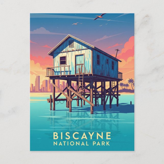 Carte Postale Stiltsville dans le parc national de Biscayne (Devant)