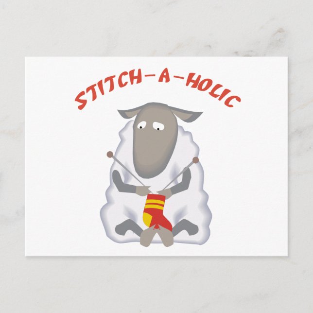 Carte Postale Stitch-a-holic Knitter (Devant)
